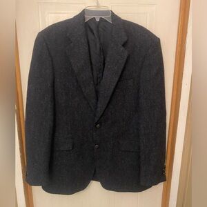 Harris Tweed Men's Dark Charcoal Herringbone Sport Coat